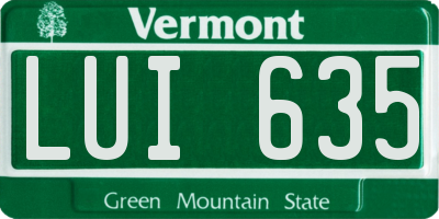 VT license plate LUI635