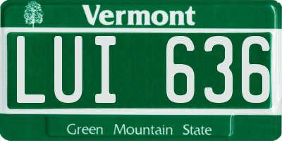 VT license plate LUI636
