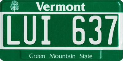 VT license plate LUI637