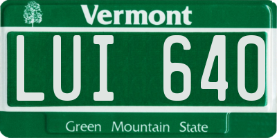 VT license plate LUI640