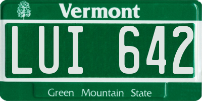 VT license plate LUI642