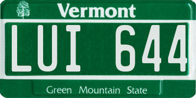 VT license plate LUI644