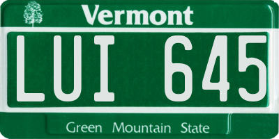 VT license plate LUI645