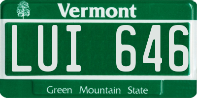 VT license plate LUI646