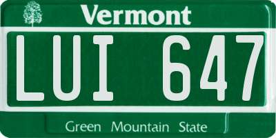 VT license plate LUI647