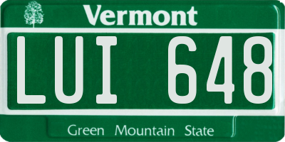 VT license plate LUI648