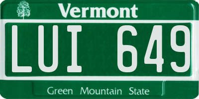 VT license plate LUI649