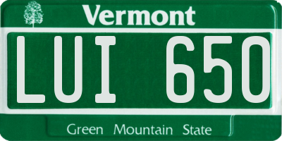 VT license plate LUI650