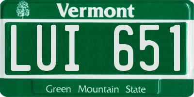 VT license plate LUI651