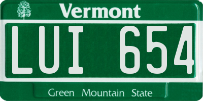 VT license plate LUI654