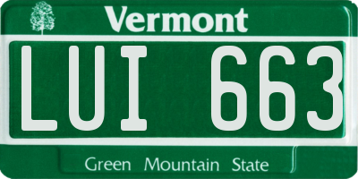 VT license plate LUI663