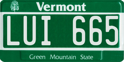 VT license plate LUI665