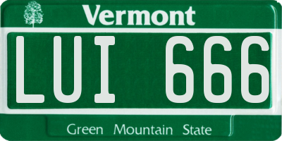 VT license plate LUI666