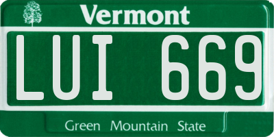 VT license plate LUI669