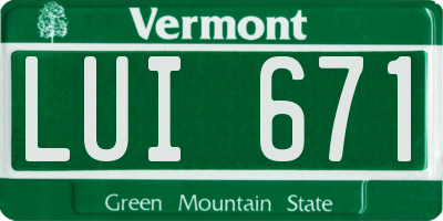 VT license plate LUI671