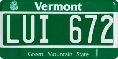 VT license plate LUI672