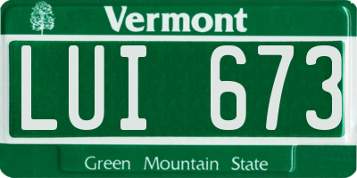 VT license plate LUI673