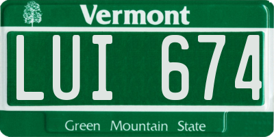VT license plate LUI674