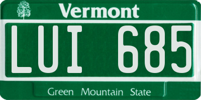 VT license plate LUI685