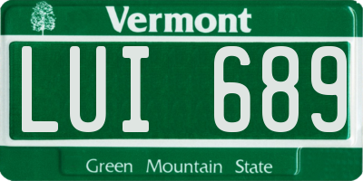 VT license plate LUI689