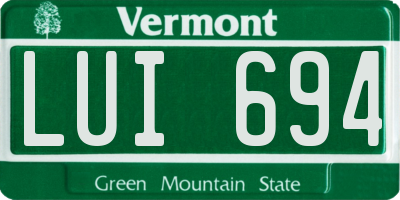 VT license plate LUI694