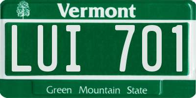 VT license plate LUI701