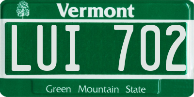 VT license plate LUI702