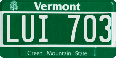 VT license plate LUI703