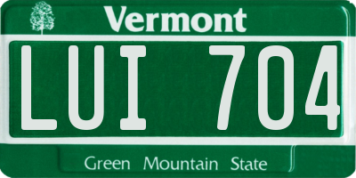 VT license plate LUI704
