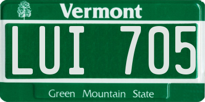 VT license plate LUI705