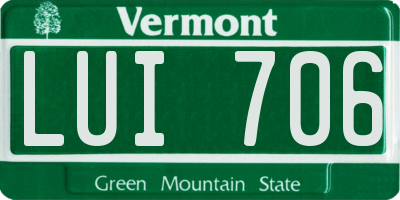 VT license plate LUI706