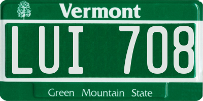 VT license plate LUI708