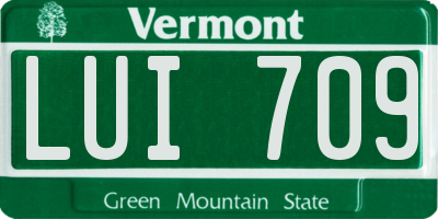 VT license plate LUI709