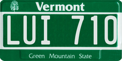 VT license plate LUI710