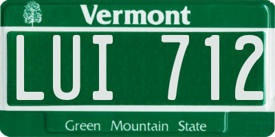 VT license plate LUI712