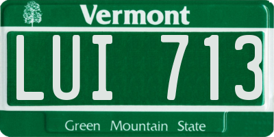 VT license plate LUI713