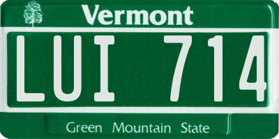VT license plate LUI714