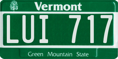 VT license plate LUI717