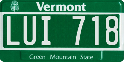 VT license plate LUI718