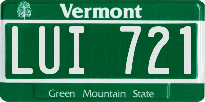 VT license plate LUI721