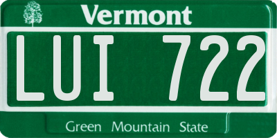 VT license plate LUI722