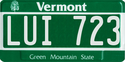 VT license plate LUI723