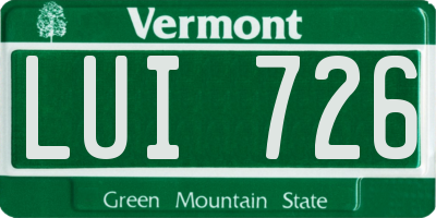 VT license plate LUI726