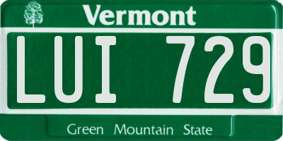 VT license plate LUI729
