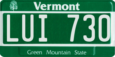 VT license plate LUI730