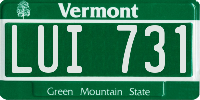 VT license plate LUI731