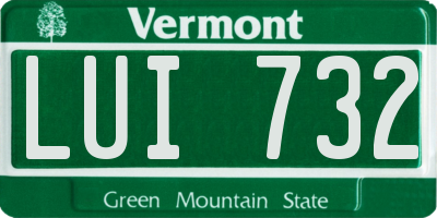 VT license plate LUI732