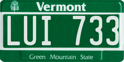 VT license plate LUI733