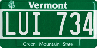 VT license plate LUI734