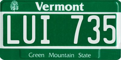 VT license plate LUI735